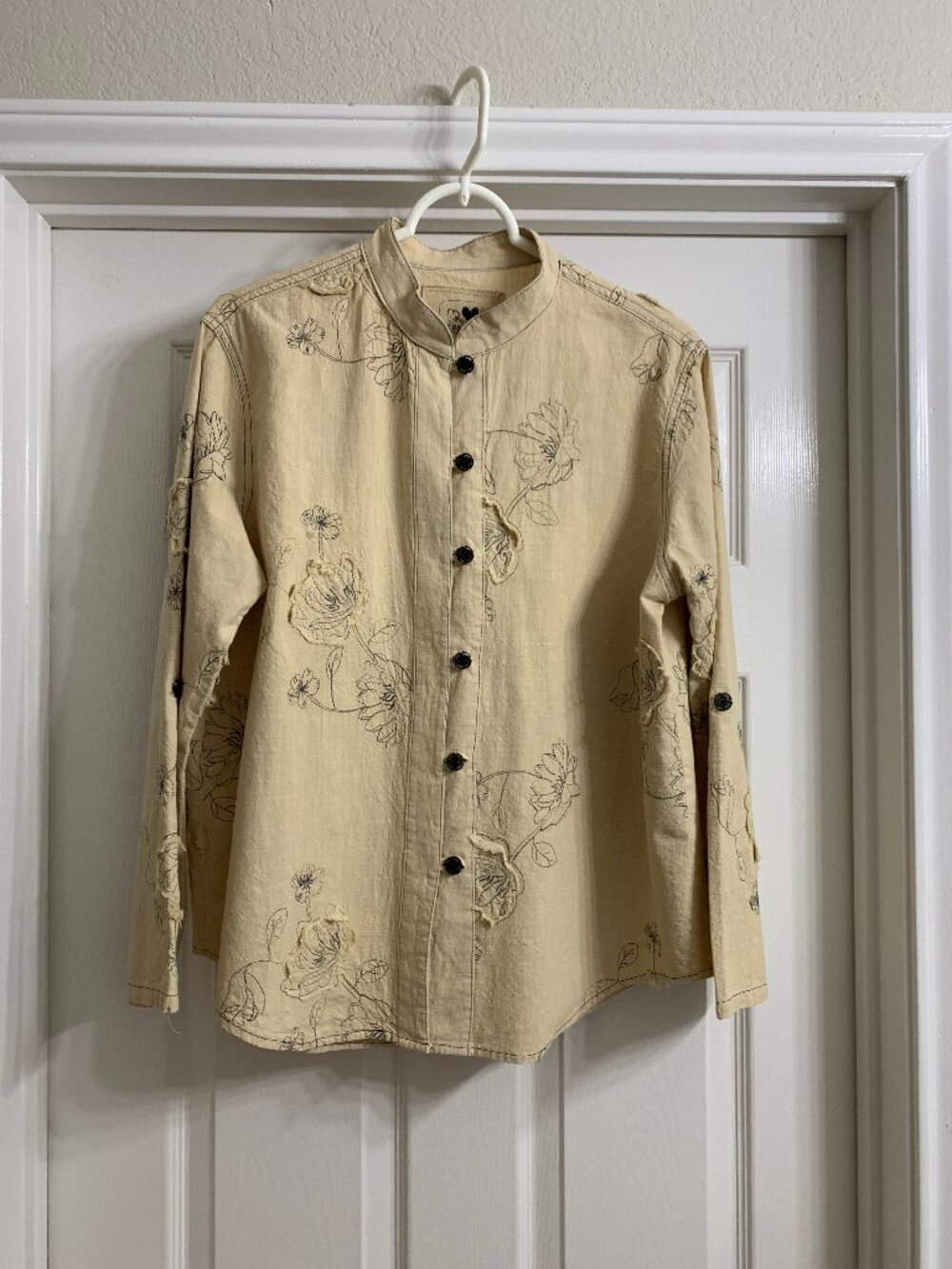 Produce Company Vintage Women's Tan Blouse, Size Petite Large